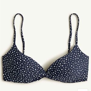 J. Crew Twist Bikini Navy Dot Swim Top NEW NWT Size 3X BH536